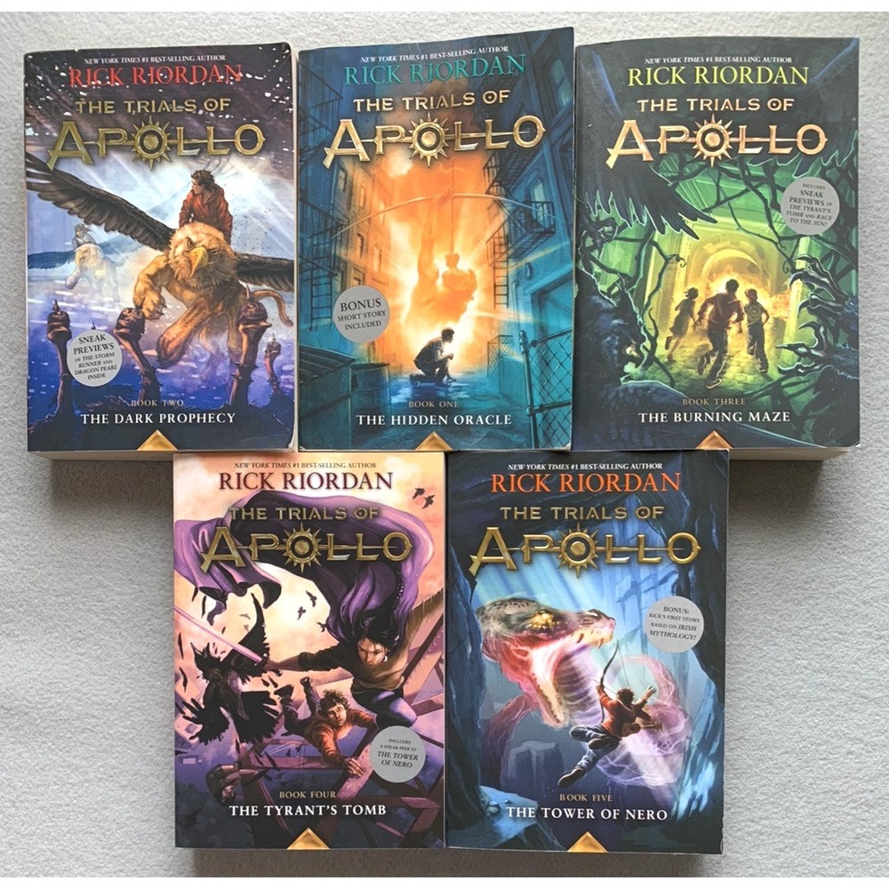 The Trials of Apollo Complete Series 1-5 Rick Riordan Paperback Book Set Disney